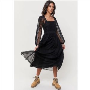 Urban Outfitters Hope Embroidered Long SleeveDress